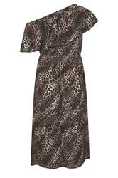 LIMITED COLLECTION Plus Size Brown Leopard Frill Dress | Yours Clothing 6