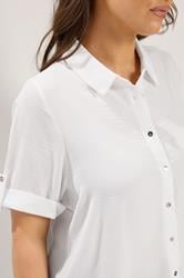 YOURS Plus Size White Relaxed Short Sleeve Shirt | Yours Clothing 4