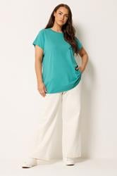 YOURS 3 PACK Plus Size Teal Blue & Pink Core T-Shirts | Yours Clothing 4