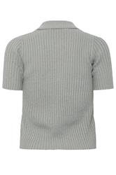 PixieGirl Petite Women's Grey Short Sleeve Knitted Zip Cardigan | PixieGirl 2