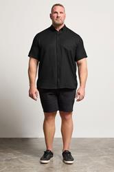 KAM Big & Tall Black Dobby Textured Shirt | BadRhino 1
