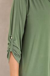 EVANS Plus Size Khaki Green Long Sleeve Blouse | Evans  4