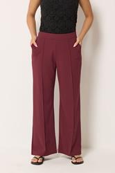 M&Co Petite Berry Red Pintuck Trousers | M&Co 3