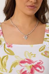 Silver Tone Chain Heart Pendant Necklace | Yours Clothing 1