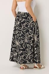 YOURS Plus Size Black Floral Textured Maxi Skirt | Yours Clothing 2