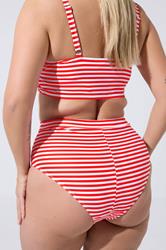 LIMITED COLLECTION Plus Size Red Stripe Bikini Briefs | Yours Clothing 4