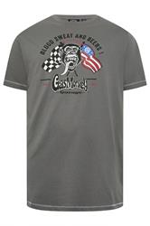D555 Big & Tall Grey Gas Monkey Graphic Print T-Shirt | BadRhino 2