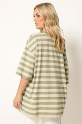 YOURS Plus Size Natural Brown & Cream Boxy T-Shirt | Yours Clothing 2