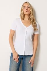 LTS Tall Women's White Button T-Shirt | Long Tall Sally 3