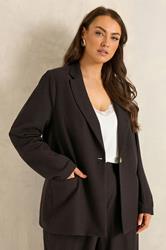 EVANS Plus Size Chocolate Brown Linen Blazer | Evans 1