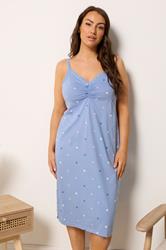 YOURS Plus Size Blue Heart Chemise Nightdress | Yours Clothing 3