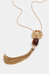 Gold Tone Long Tassel Necklace | Yours Clothing 2