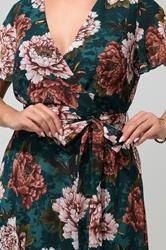 YOURS LONDON Plus Size Green & Pink Floral Wrap Dress | Yours Clothing 4