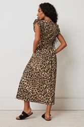 M&Co Petite Natural Brown Leopard Print Cotton Dress | M&Co 2