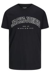 JACK & JONES Big & Tall Black Varsity T-Shirt
