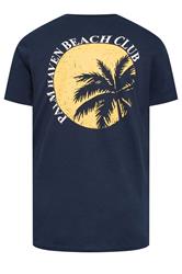 BadRhino Big & Tall Navy Blue Extra Long 'Palm Beach Club' Graphic T-Shirt | BadRhino 7