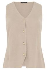 YOURS Curve Natural Brown Knitted Waistcoat