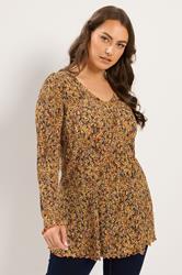 YOURS Plus Size Orange Floral Tunic Top | Yours Clothing 3