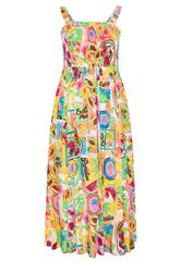 YOURS Plus Size White Fruit Print Midi Dress | Yours Clothing 6