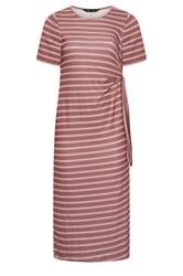 LIMITED COLLECTION Plus Size Pink Stripe Ribbed Knot Dress | Yours Clothing 5