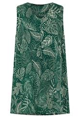 YOURS Curve Green Leaf Print Cami Vest Top