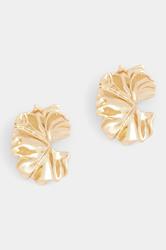 Gold Tone Molten Floral Earrings | Yours Clothing 3