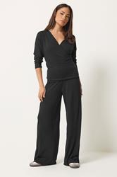 PixieGirl Petite Black Wide Leg Trousers | PixieGirl  1