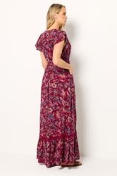 LTS Tall Women's Red Floral Print Button Maxi Dress | Long Tall Sally 4