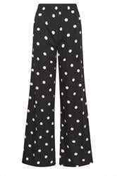 LTS Tall Zwarte broek met stippenprint en wijde pijpen