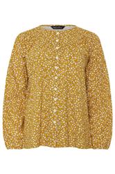 M&Co Mustard Yellow Floral Print Cotton Blouse | M&Co 6
