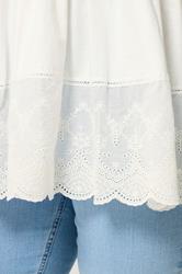 YOURS Plus Size White Tiered Peplum Top | Yours Clothing 4