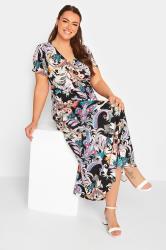 YOURS Curve Black Paisley Print Wrap Maxi Dress | Yours Clothing