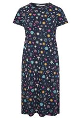 YOURS Plus Size Navy Blue Celestial Midaxi Nightdress | Yours Clothing 5