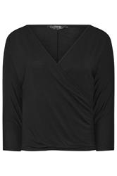 PixieGirl Petite Black Wrap Top