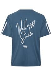 YOURS ACTIVE Plus Size Blue 'Wellness Studio' T-Shirt | Yours Clothing 9