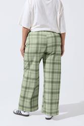 LIMITED COLLECTION Plus Size Grey Check Wide Leg Trousers | Yours Clothing 2