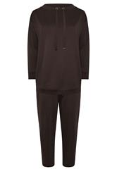 EVANS chocoladebruine set luxe sweatshirt en joggingbroek 
