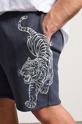 BadRhino Big & Tall Navy Blue Tiger Printed Jogger Shorts | BadRhino 4