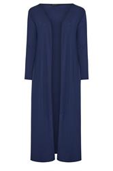 LIMITED COLLECTION Curve Navy Blue Ribbed Maxi Cardigan