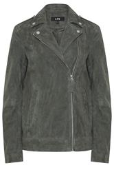 LTS PREMIUM Tall Women's Grey Suede Biker Jacket | Long Tall Sally 1