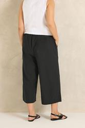 EVANS Plus Size Black Linen Cropped Trousers | Evans 2