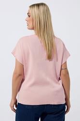 LIMITED COLLECTION Plus Size Light Pink Short Sleeve Knitted Top | Yours Clothing 2