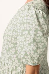 PixieGirl Sage Green Ditsy Tiered Maxi Dress | PixieGirl 4