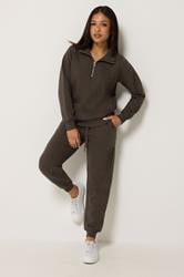 M&Co Petite Chocolate Brown Cuffed Joggers | M&Co 1