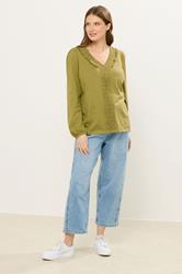 M&Co Green Frill Detail Cotton Blouse | M&Co 1