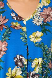 YOURS Plus Size Dark Blue Floral Pleat Vest Top  |Yours Clothing 4