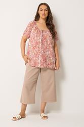 YOURS Plus Size Pink Paisley Pintuck Swing Blouse | Yours Clothing 1