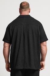 BadRhino Big & Tall Black Textured Revere Shirt | BadRhino 4