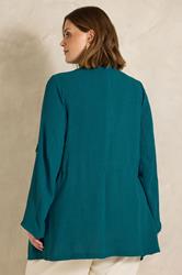 EVANS Plus Size Teal Green Lightweight Waterfall Jacket | Evans 2