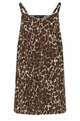 YOURS chocoladebruin vestje met luipaardprint